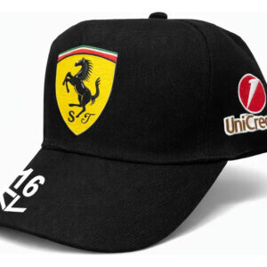 GORRA FERRARI 3D LECLERC NEGRA